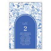 Delft Blue Chinoiserie Seekarte Tischnummer (Vorderseite)