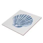 Delft Blue Clam Sea Muschel Nautical Beach House Fliese (Seite)