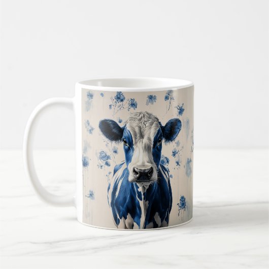 Delft Blue Cow - Eine zeitlose künstlerische Homma Kaffeetasse (Links)