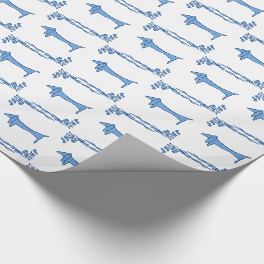 Delft Blue Dackeln Tile Designs Geschenkpapier (Ecke)
