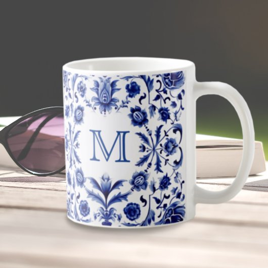 Delft Blue Design Monogram Kaffeetasse