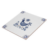 Delft Blue Dutch Style Bird Blume Indigo Keramik Fliese (Seite)