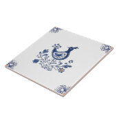 Delft Blue Dutch Style Bird Blume Indigo Keramik Fliese (Seite)