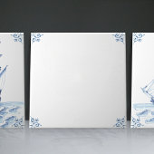 Delft Blue Dutch Style Frigate Schooner Segelboot Fliese