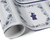 Delft Blue Fliese Windmühle 'de Roos' in Delft Geschenkpapier (Rolleneckpunkt)