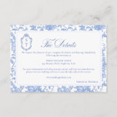 Delft Blue Floral Chinoiserie Monogram Wedding Begleitkarte (Vorderseite)