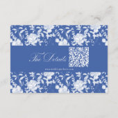 Delft Blue Floral Chinoiserie Monogram Wedding Begleitkarte (Rückseite)
