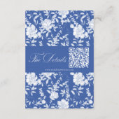 Delft Blue Floral Chinoiserie Monogram Wedding Begleitkarte (Rückseite)