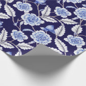 Delft Blue Floral Chinoiserie Museo Cantonale d'Ar Geschenkpapier (Ecke)