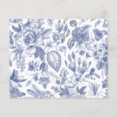 Delft Blue Floral Chinoiserie Rezept Karte (Rückseite)