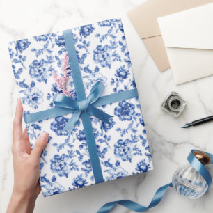 Delft Blue Floral Geschenkpapier