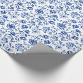 Delft Blue Floral Geschenkpapier (Ecke)