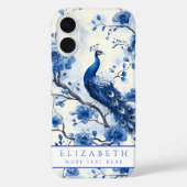 Delft Blue Floral Peacock Case-Mate iPhone Hülle (Rückseite)