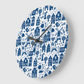 Delft Blue Große Wanduhr (Winkel)