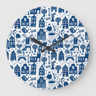 Delft Blue Große Wanduhr