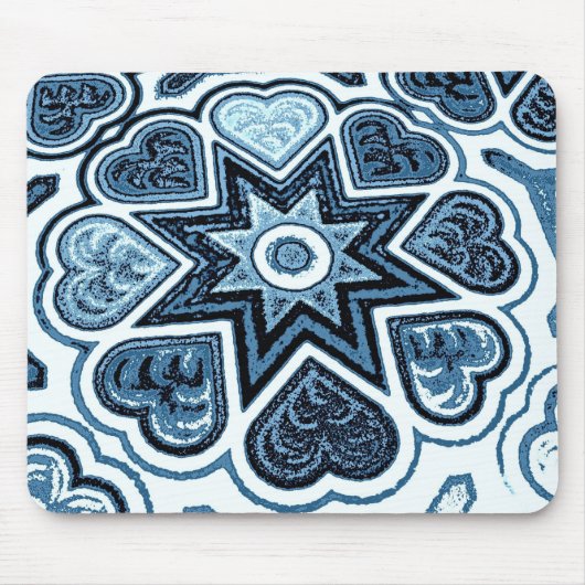 Delft Blue Heart Mousepad (Vorne)