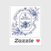 Delft Blue Honey Bee & Blume Aufkleber (Blatt)