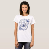 Delft Blue Honey Bee & Blume T-Shirt (Vorne ganz)