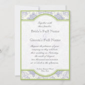 Delft Blue Iris Quatrefoil - Einladung zur Hochzei (Vorderseite)