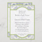 Delft Blue Iris Quatrefoil - Einladung zur Hochzei (Vorne/Hinten)