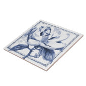 Delft Blue Magnolia Dekor Jugendstil Fliese (Seite)