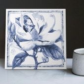 Delft Blue Magnolia Dekor Jugendstil Fliese