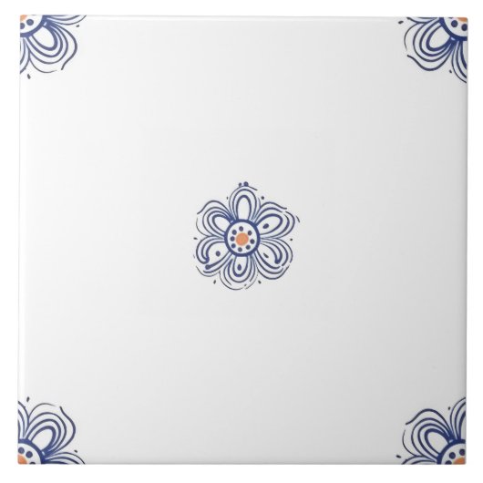 Delft Blue Matching Dutch Indigo Mix Match Empty C Fliese (Vorderseite)