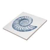 Delft Blue Nautilus Muschel Nautical Beach House Fliese (Seite)