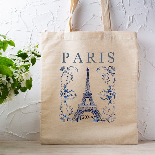 Delft Blue Paris Eiffel Tower Tragetasche