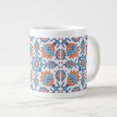 Delft Blue Red Cornflower Art Jumbo-Tasse (Vorderseite Rechts)