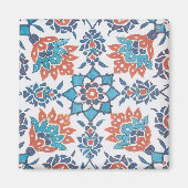 Delft Blue Red Cornflower Tile Art Magnet (Vorne)