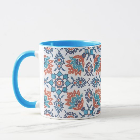 Delft Blue Red Pattern Art Coffee Tasse (Links)
