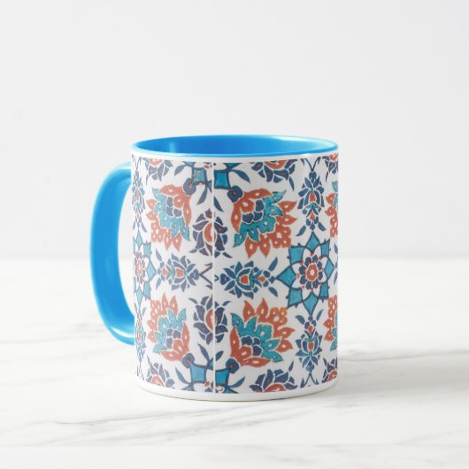 Delft Blue Red Pattern Art Coffee Tasse (Vorderseite Links)