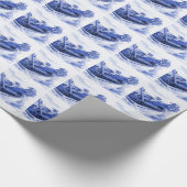 Delft Blue Sailing Tile Designs Geschenkpapier (Ecke)