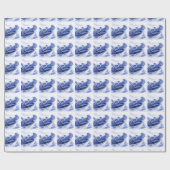 Delft Blue Sailing Tile Designs Geschenkpapier (Flach)