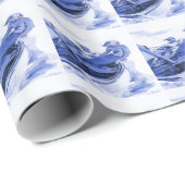 Delft Blue Sailing Tile Designs Geschenkpapier (Rolleneckpunkt)