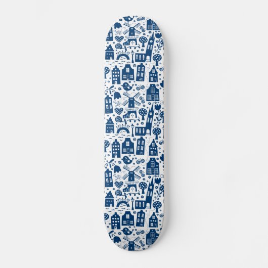Delft Blue Skateboard (Vorderseite)