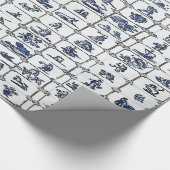 Delft Blue Tile Designs Geschenkpapier (Ecke)