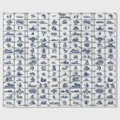 Delft Blue Tile Designs Geschenkpapier (Flach)