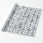 Delft Blue Tile Designs Geschenkpapier (Ungerollt)