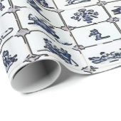 Delft Blue Tile Designs Geschenkpapier (Rolleneckpunkt)