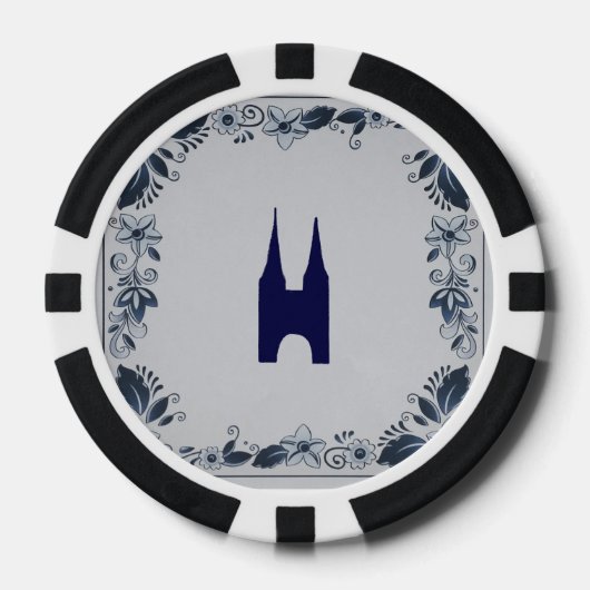 Delft blue tile Eastern Gate in Delft Pokerchips (Vorderseite)