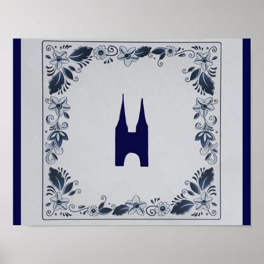 Delft blue tile Eastern Gate in Delft Poster (Vorne)