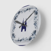 Delft blue tile Eastern Gate in Delft Runde Wanduhr (Winkel)