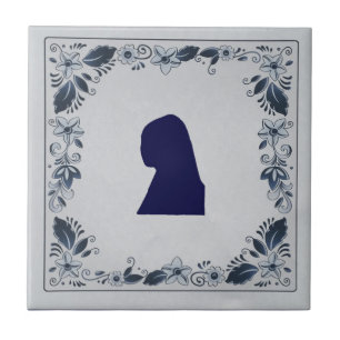 Delft Blue tile Girl mit Pearl Earring Fliese