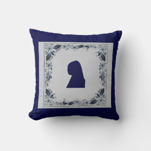 Delft Blue tile Girl mit Pearl Earring Kissen