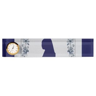 Delft Blue tile Girl mit Pearl Earring Namensplakette