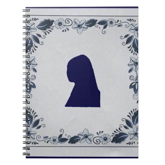 Delft Blue tile Girl mit Pearl Earring Notizblock (Vorderseite)