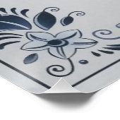 Delft Blue tile Girl mit Pearl Earring Poster (Ecke)