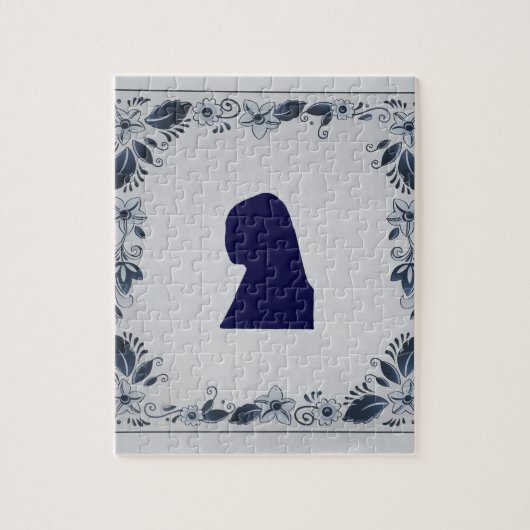 Delft Blue tile Girl mit Pearl Earring Puzzle (Vertikal)